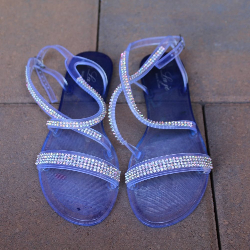 Clear Jelly Rhinestone Sandals